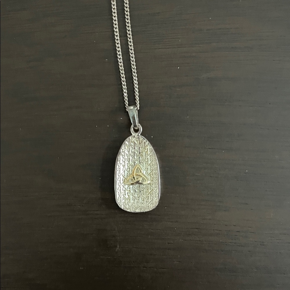 Silver and 14k Gold Trinity Knot Necklace